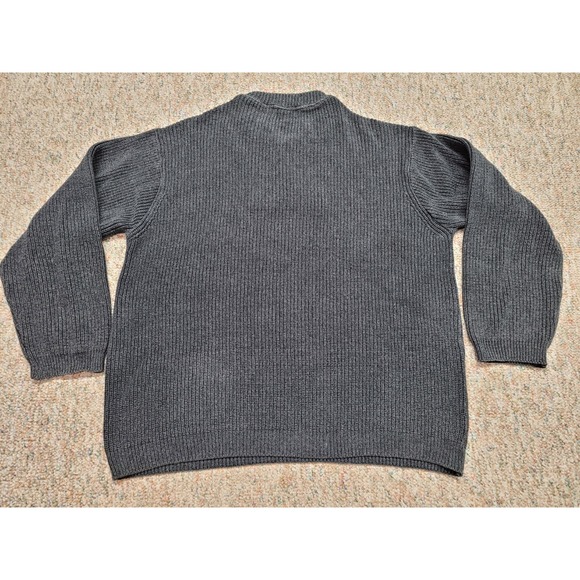 Eddie Bauer Sweater Men XL Grey Henley Chunk Knit Fisherman Outdoors Heavy USA - Picture 13 of 14